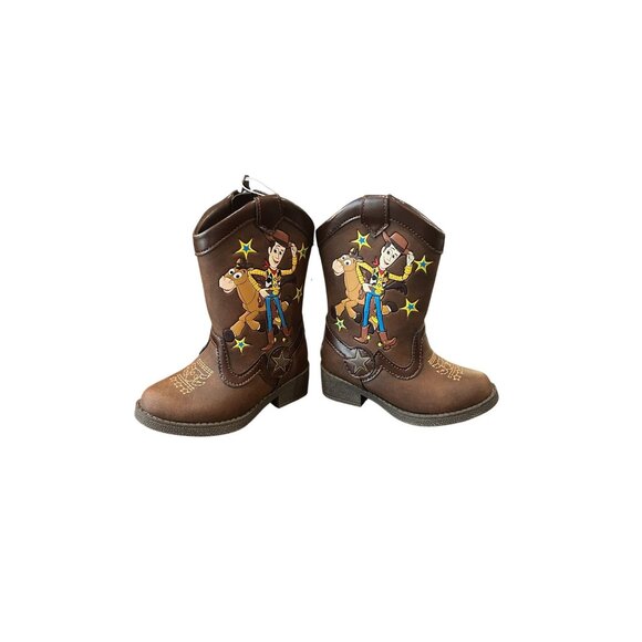 New in Box Toddler Toy Story Pull-on Boots - Brown 5T MSRP: $29.99 - Picture 2 of 6